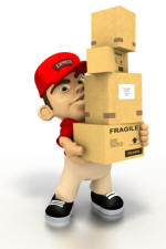 delivery man holding packages